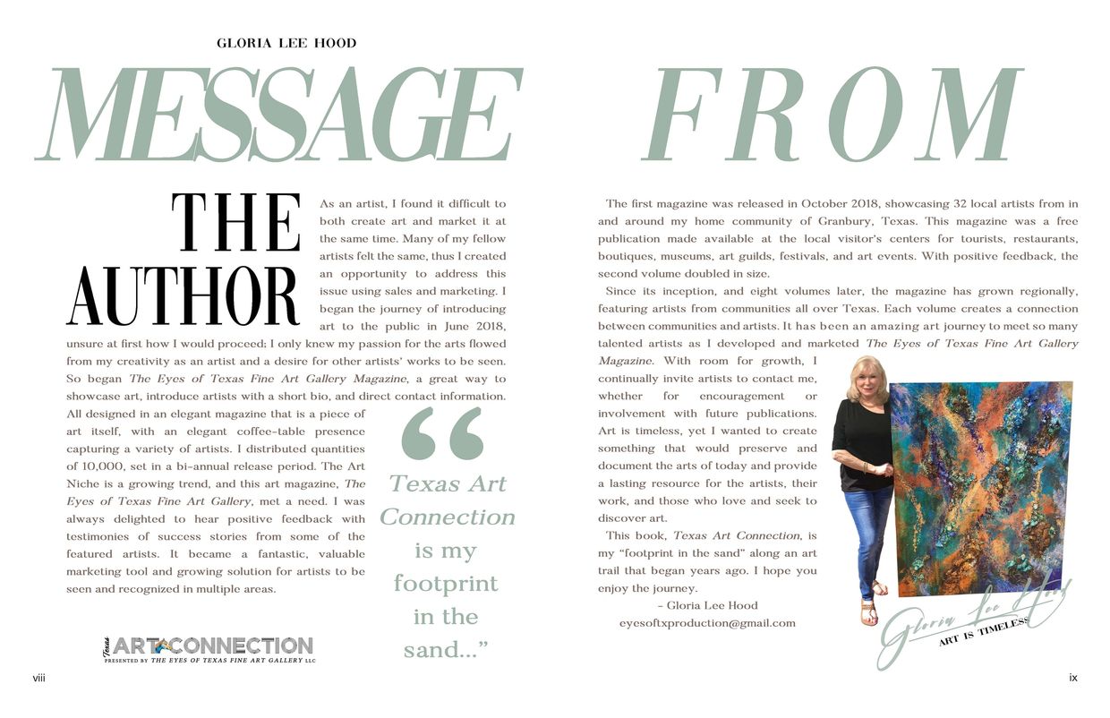 Author Gloria Lee Hood shares her art marketing journey and magazine vision.