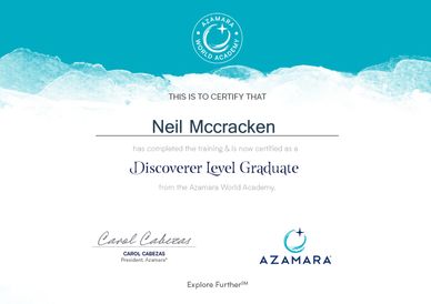 Azamara Cruises certificate