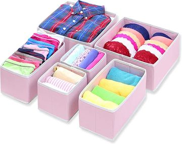 HEYHOUSE Closet Organizers and Storage,College Dorm Room Essentials,Pack of  6 Mu