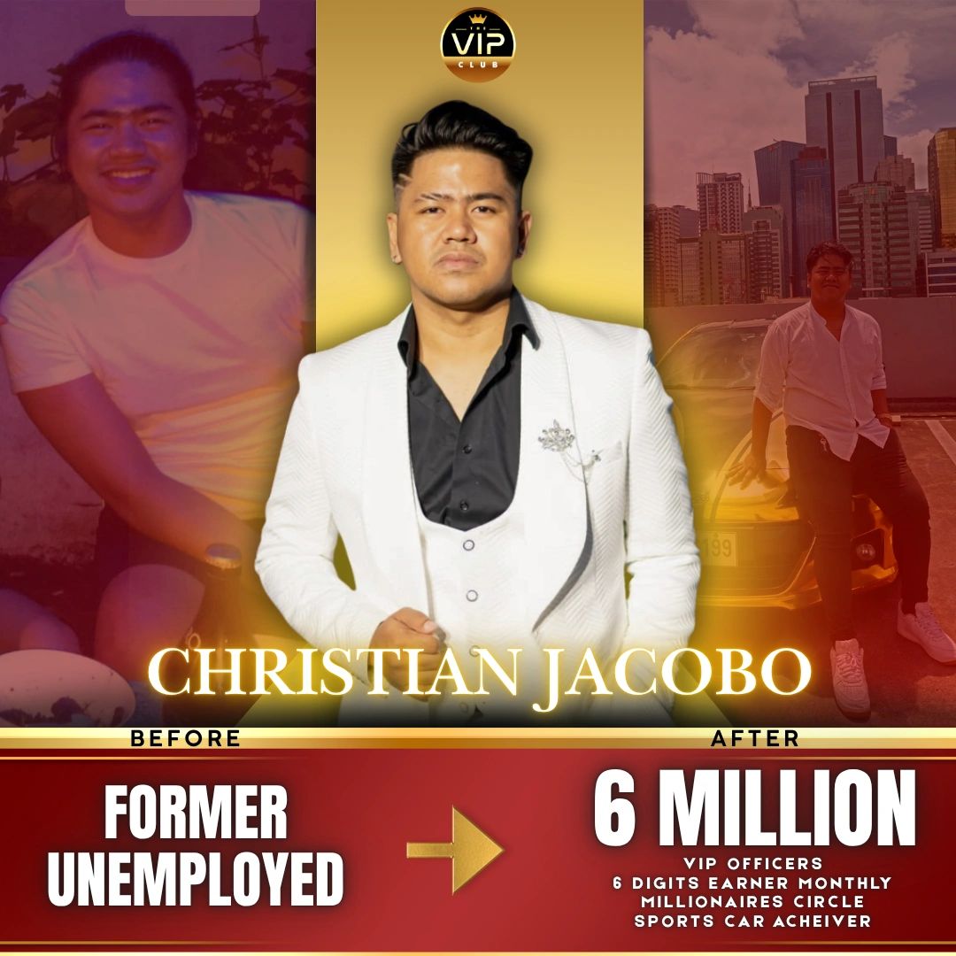 Christian Jacobo's inspiring transformation from unemployed to millionaire VIP club member.
