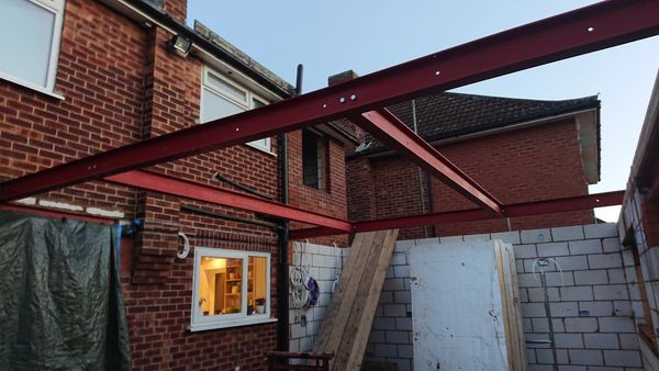 steel beams to trim flat roof roof lantern opening