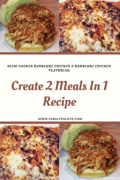 Barbeque chicken, Slow Cooker Barbeque chicken, barbeque chicken flatbread, easy weeknight dinner