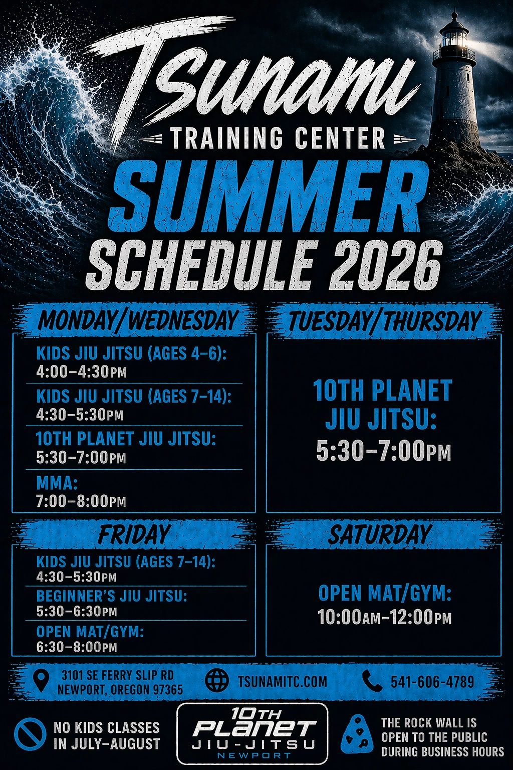 Tsunami Training Center Training Schedule 2026