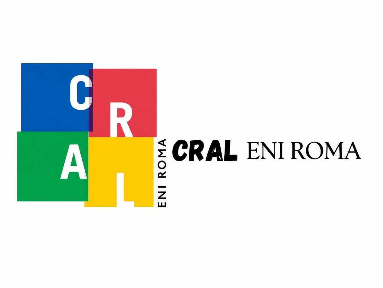 Colorful logo with blocks spelling CRAL and text ENI ROMA.