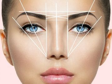 face of a woman with white lines 