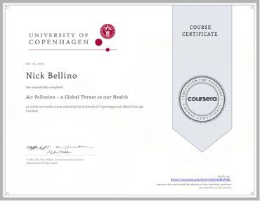 University of Copenhagen air pollution a global threat to our health course completion certificate