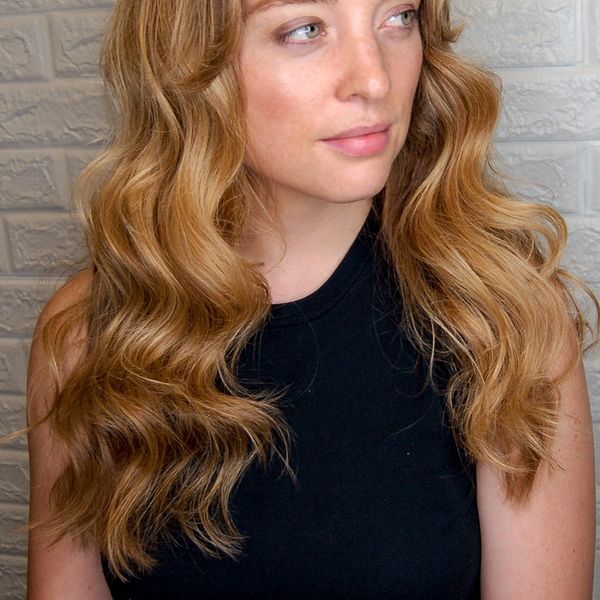 long golden blonde wavy hair