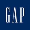 GAP logo with white letters on navy blue background.
