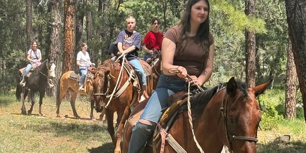 Riding in the woods in Tonto National Park.