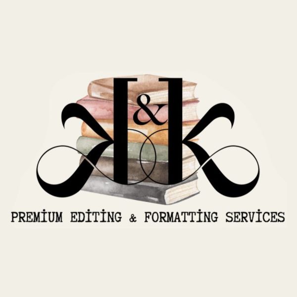 Logo for premium editing and formatting services with stacked books.