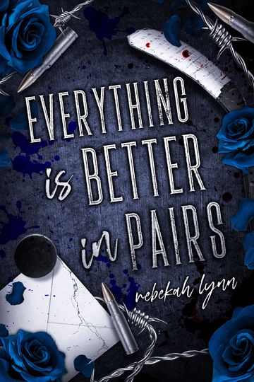 Book cover with dark theme and blue roses.
