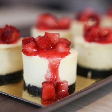 A view of cheesecakes