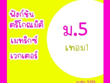 บทเรียน ม.5 เทอม 1 เรื่องฟังก์ชันตรีโกณมิติ เทริกซ์ เวกเตอร์ เรียนออนไลน์ สอนสด ตัวต่อตัว เป็นกลุ่ม