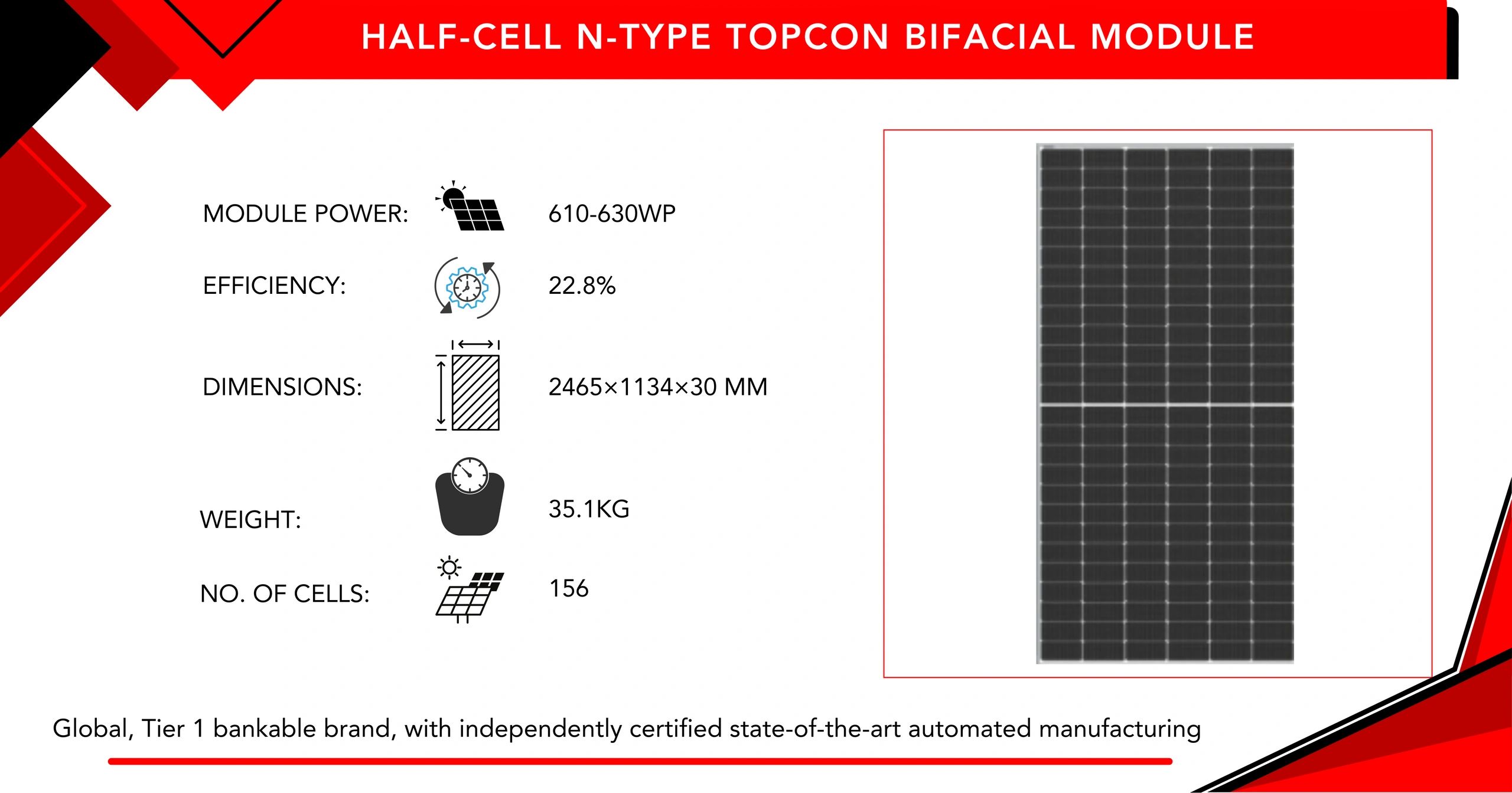 Half Cell N Type TopCon Bifacial Module by Suntech Solar