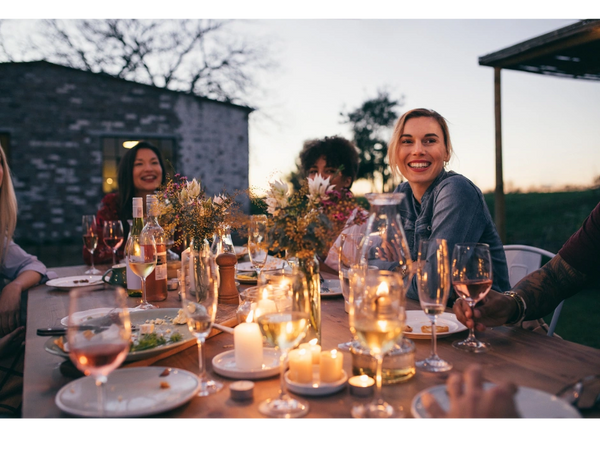 Friend group celebrating 