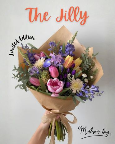 Colorful bouquet named The Jilly, perfect for Mother's Day.