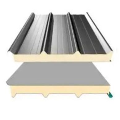 Two types of insulated metal roofing panels with foam core.