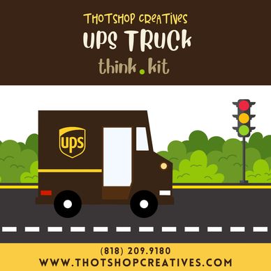 UPS Delivery Truck Themed Cardboard and Paint Craft Kit for Kids