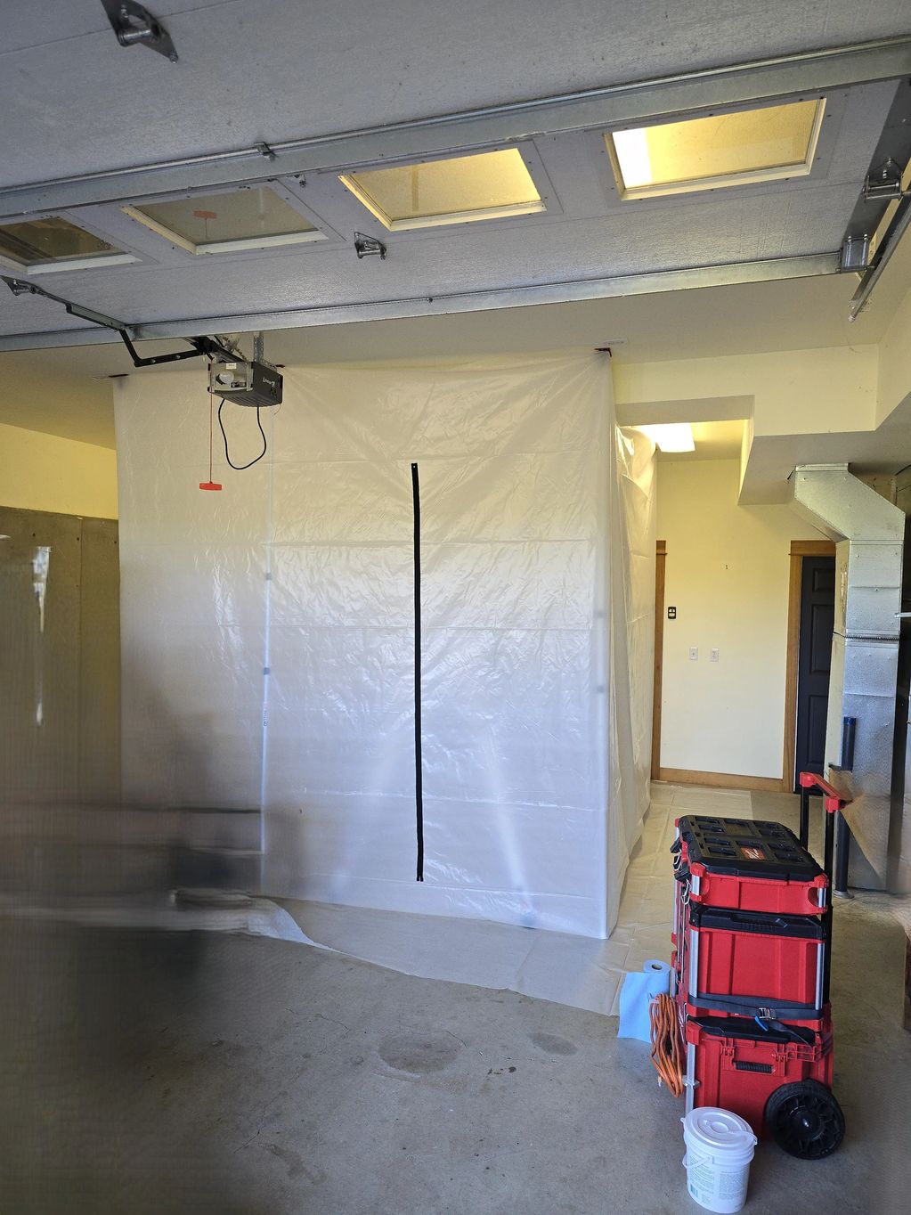 Containment chamber in garage
