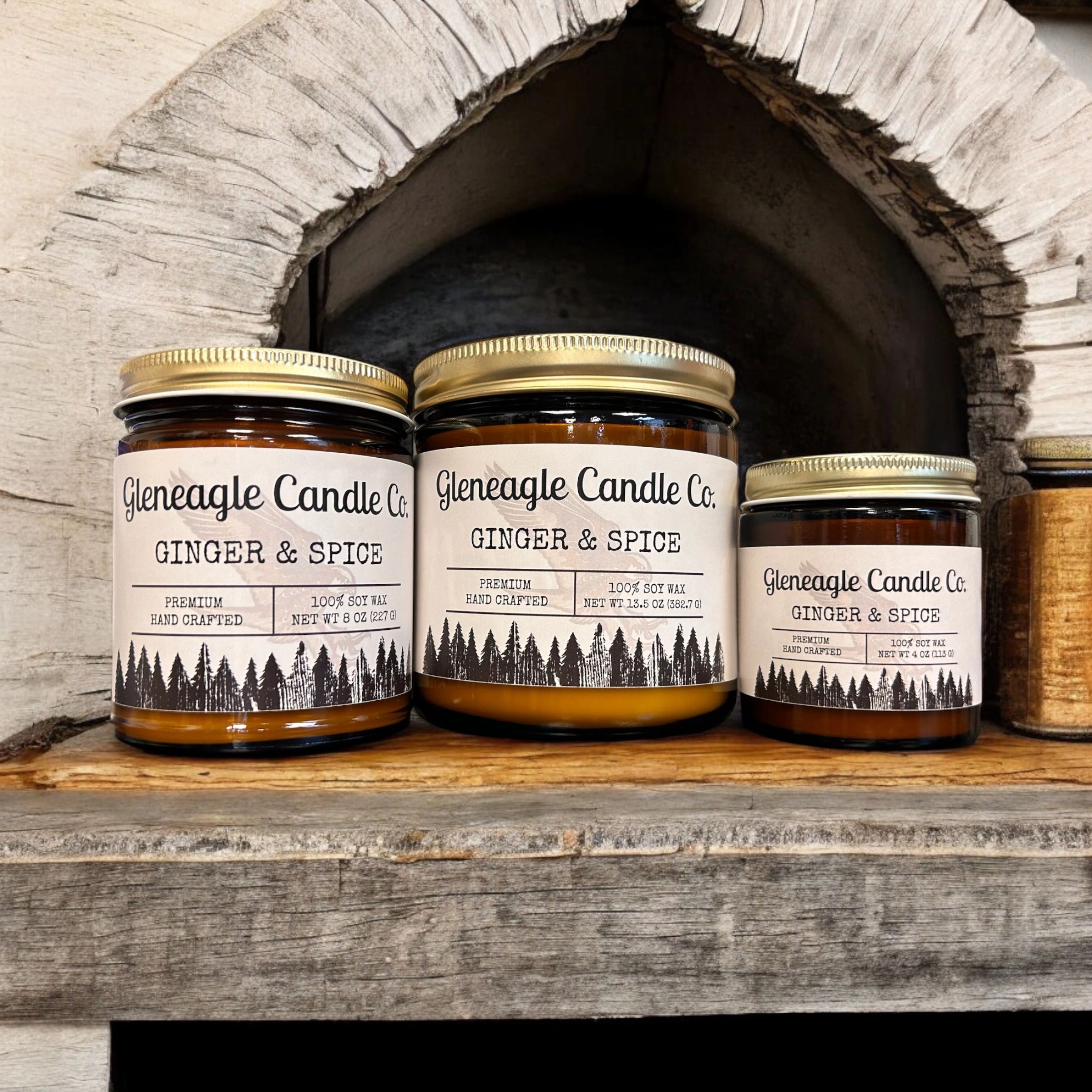 A collection of different sized candles. 