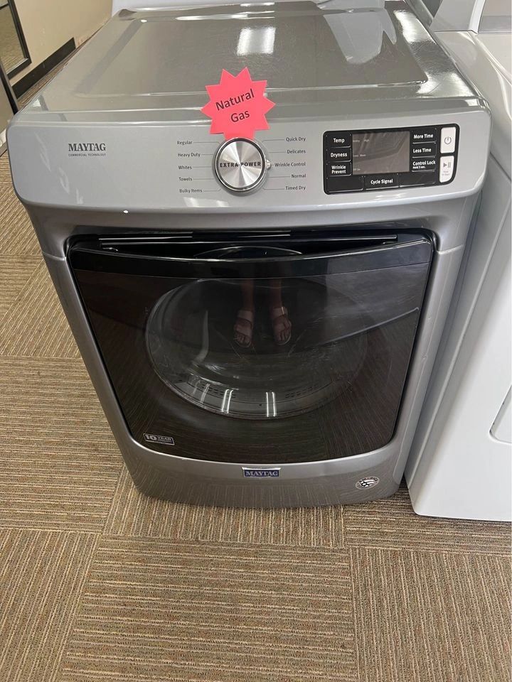 Maytag Gas Smart Dryer, Extra Power Button, Hamper Door, WiFi Enabled