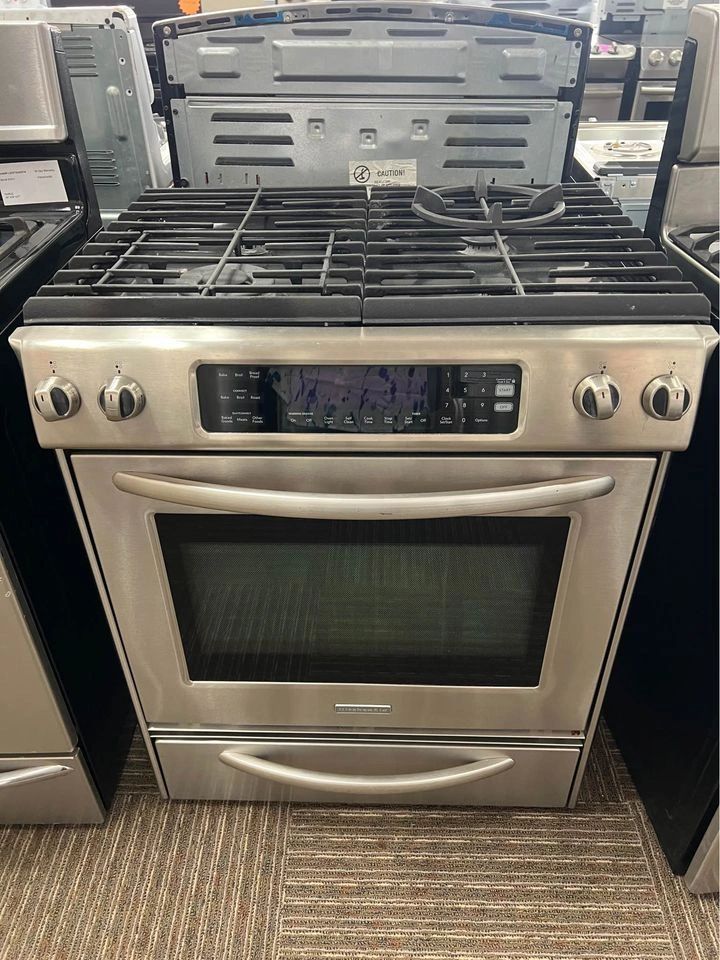 KitchenAid SlideIn Gas Range with 4 Sealed Burners, 15,000 BTU