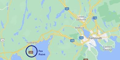 Fox Point Shore Rentals next to Hubbards Nova Scotia