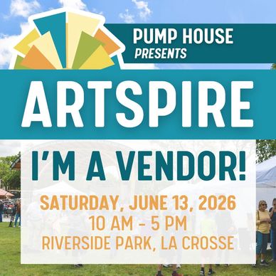 Pump House presents Artspire vendor announcement for June 13, 2026.