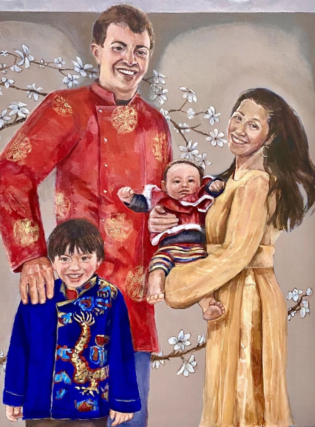 Young Family Celebrating Tet