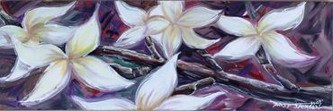 "Hawaiin Flowers" | Acrylic on Canvas | 16x32"