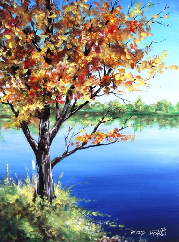 "Lake Autumn" | Acrylic on Canvas | 16x20" 