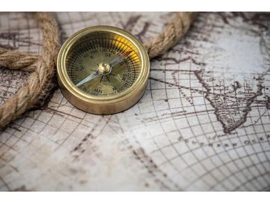 Travel Fun cover with a compass and a world map