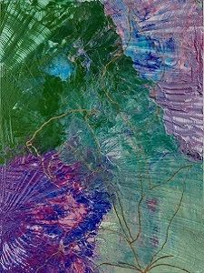 Fluid Art Pour -green and fushis
