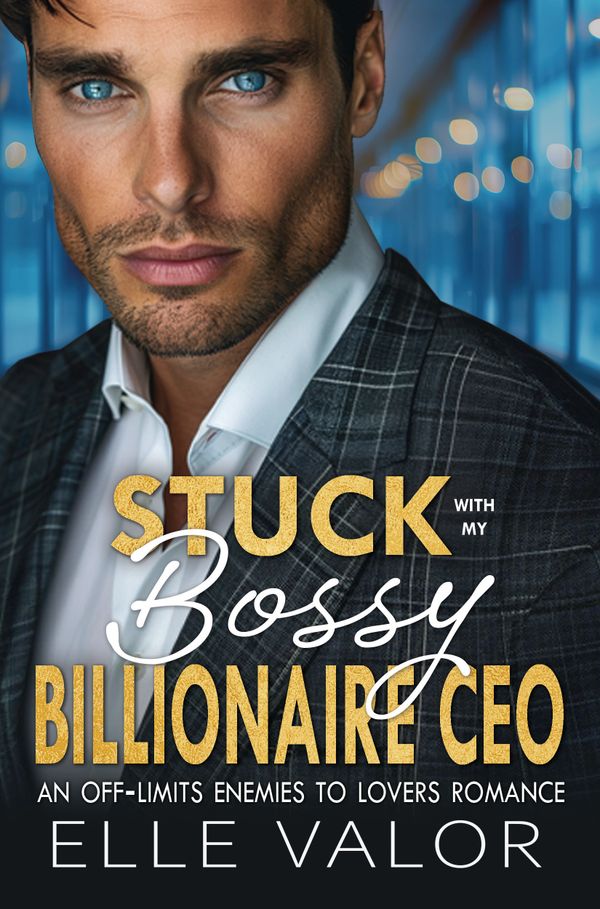Book cover featuring a handsome man and bold romance title.
