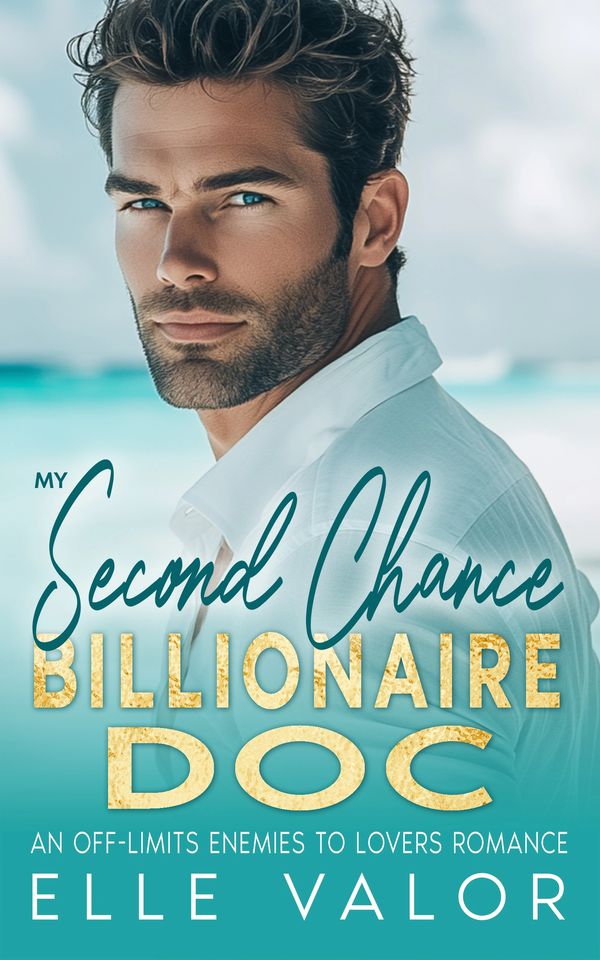A gorgeous man with ocean blue-green eyes and scruff, looking at the camera over his left shoulder.