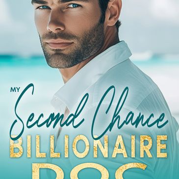 Romantic book cover featuring a handsome man against a beach backdrop.