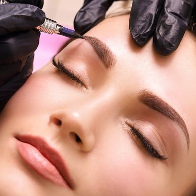 Woman blinking with lush eyelashes