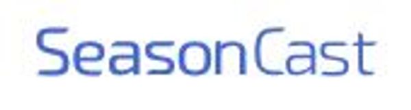 Logo displaying the word 'SeasonCast' in blue text.