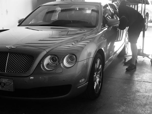 Paintless Dent Repair on a Bentley from Savannah, Georgia.