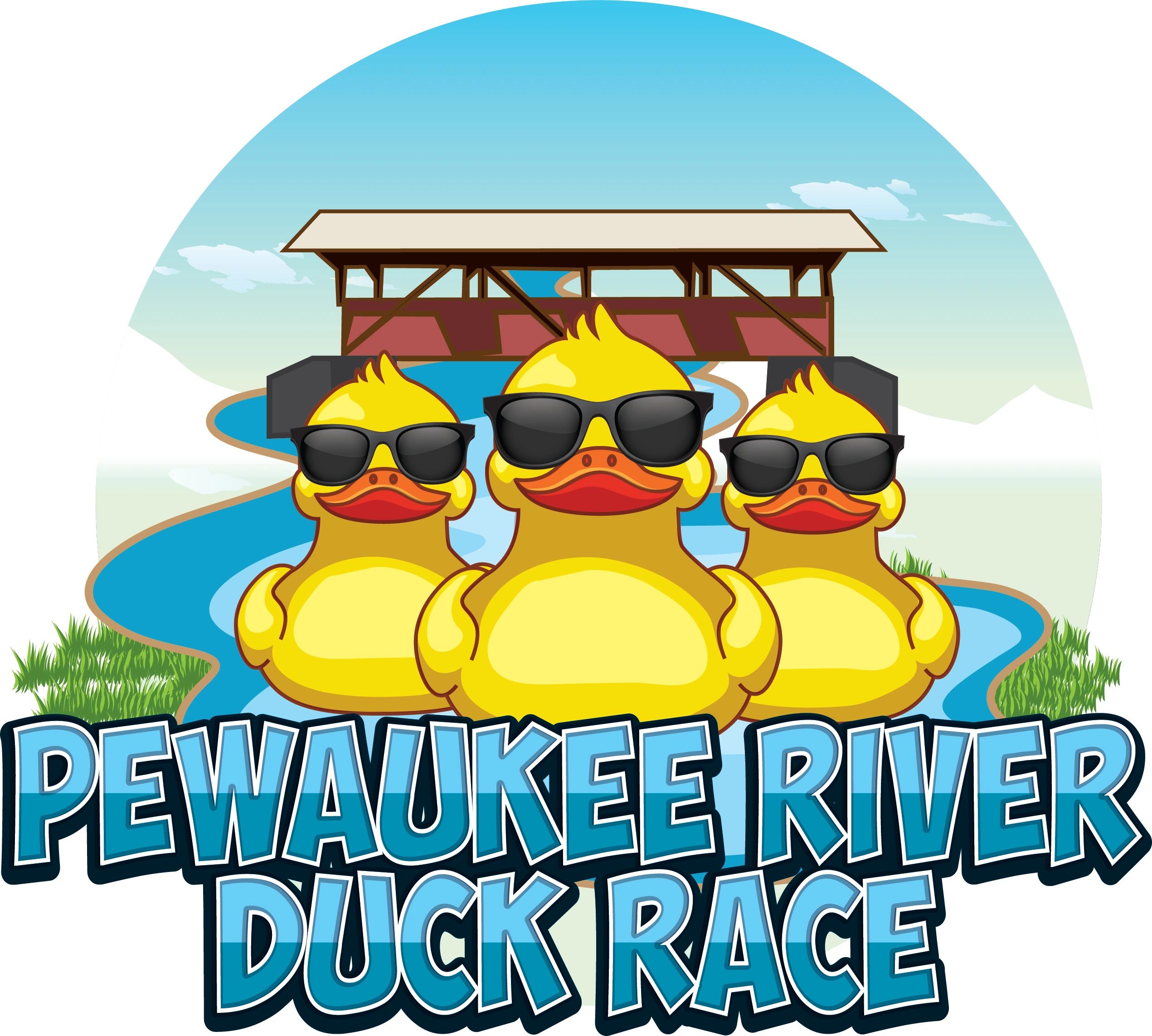 Pewaukee Duck Race Pewaukee River Cartoon
