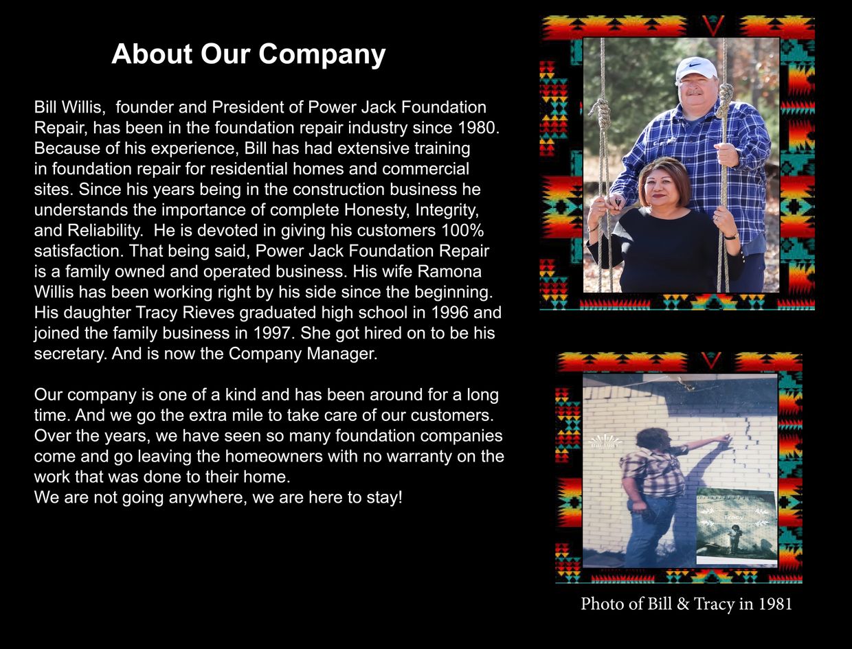 About Power Jack Foundation Repair and its family-run legacy since 1980.