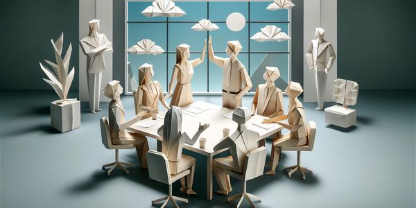 Grupo de personas que trabajan colaborativamente para alcanzar el éxito empresarial