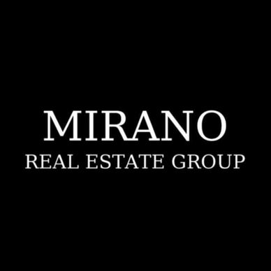 Logo of Mirano Real Estate Group in white on black background.