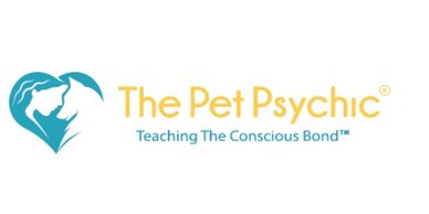 Logo of The Pet Psychic with a heart-shaped icon featuring a cat and dog.