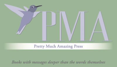 Logo of Pretty Much Amazing Press with a hummingbird and tagline about meaningful books.