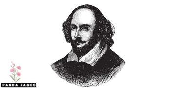 Black and white sketch of William Shakespeare.
