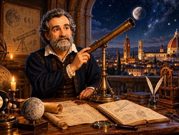 Astronomer studying the night sky with a telescope.