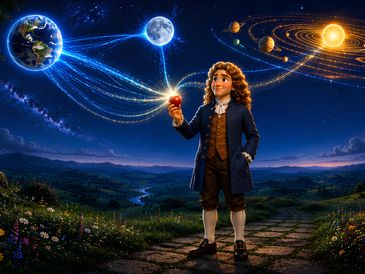 Child holds glowing orb connecting planets and the solar system.