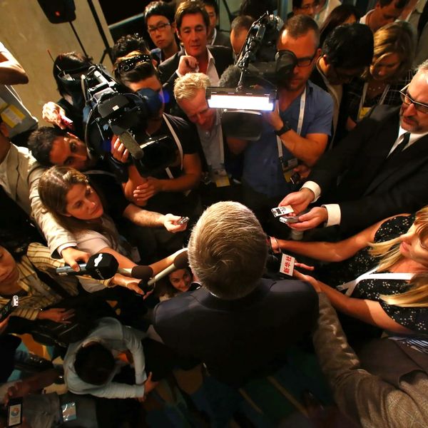 Ashley Abbott supporting media as they report on Olympic Movement news. 
