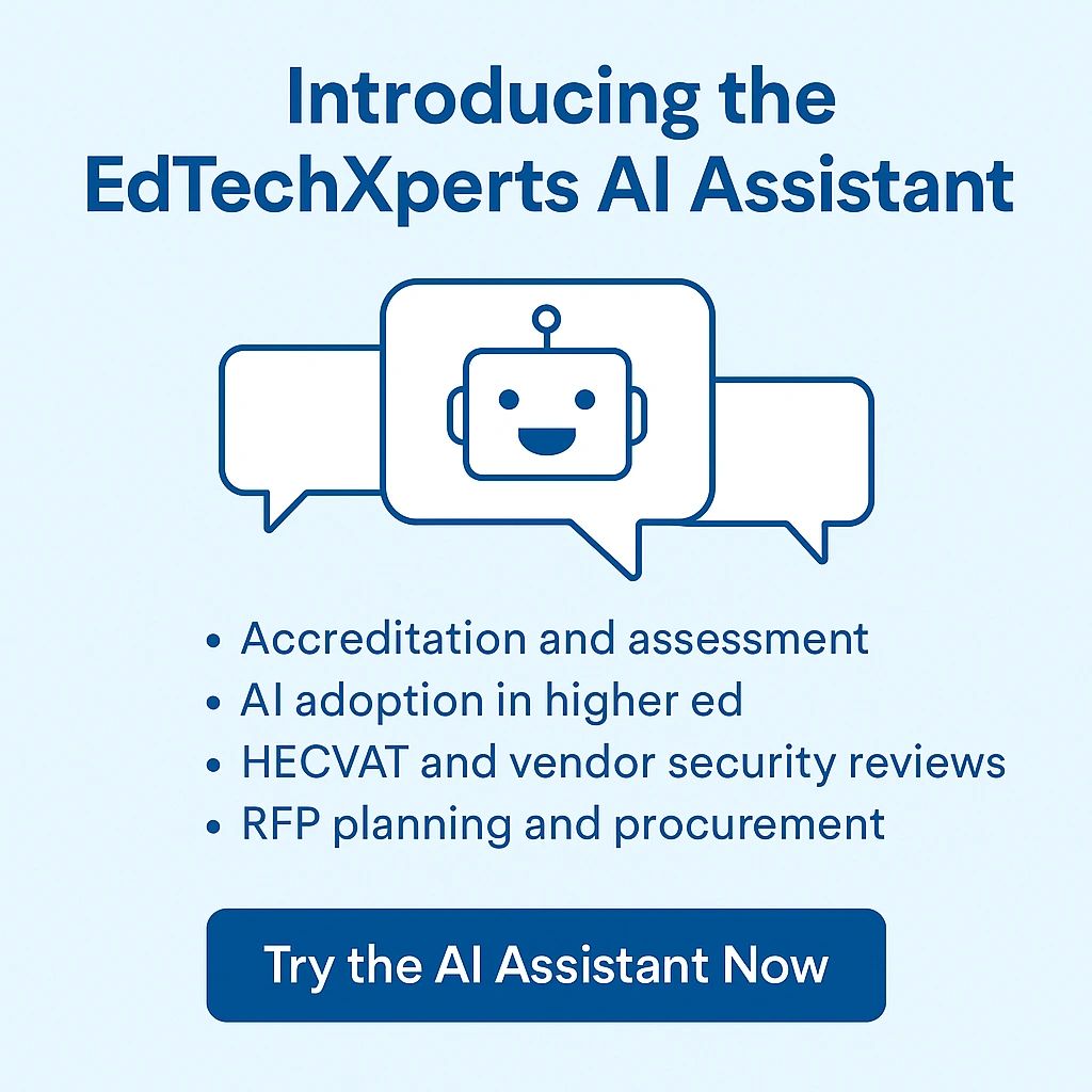 Illustration for the article EdTechXperts AI Assistant: 24/7 Answers for Higher Ed Leaders